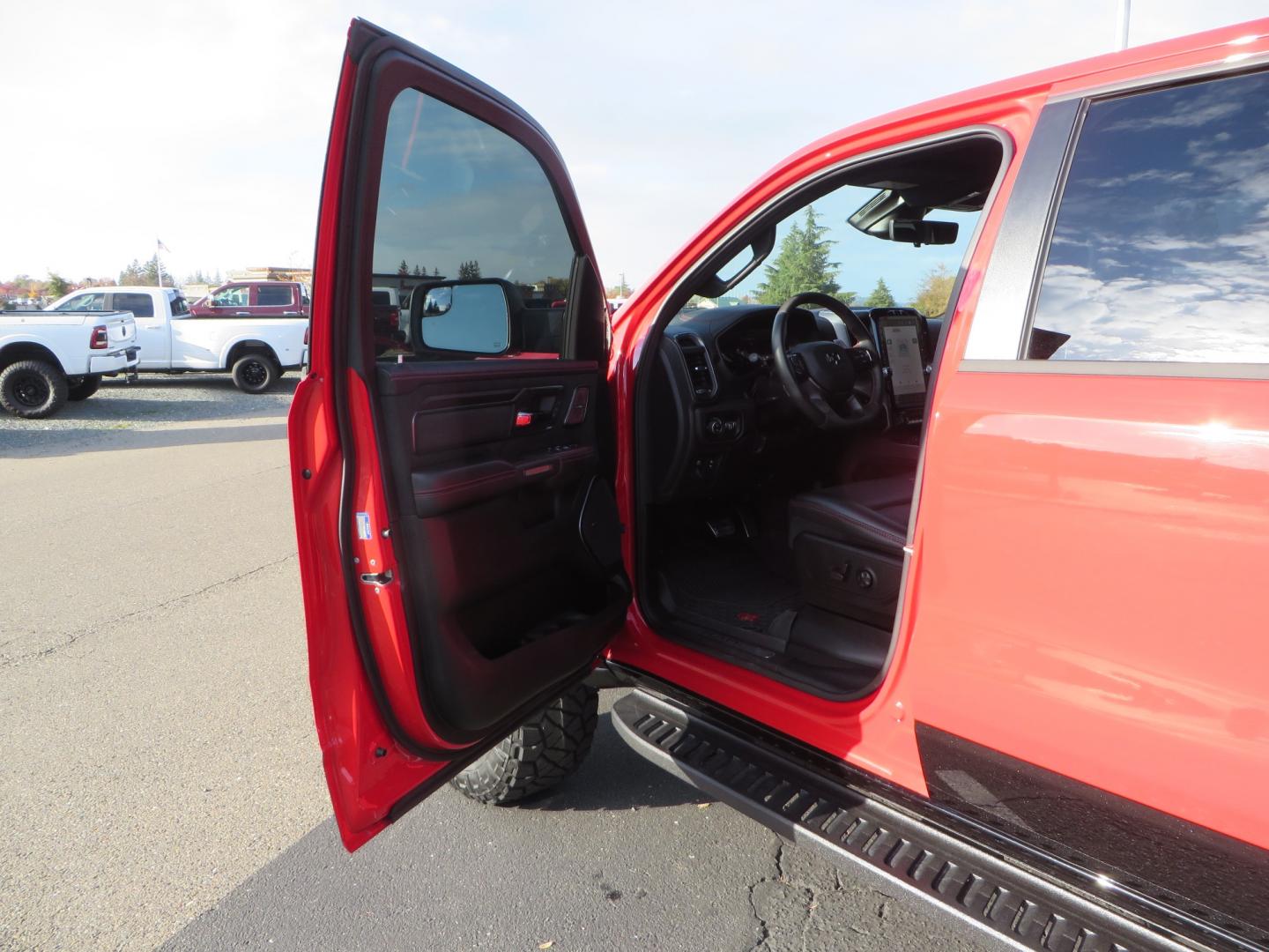 2023 Red /BLACK RAM 1500 Ram 1500 TRX Crew Cab 4x4 (1C6SRFU9XPN) with an 6.2L Supercharged HEMI V8 SRT engine, 8 Speed Auto 8HP95 transmission, located at 2630 Grass Valley Highway, Auburn, CA, 95603, (530) 508-5100, 38.937893, -121.095482 - Must see TRX featuring Eibach front and rear springs, 18" Method NV double black wheels, 37" Nitto Ridge Grappler tires, and window tint. - Photo#17